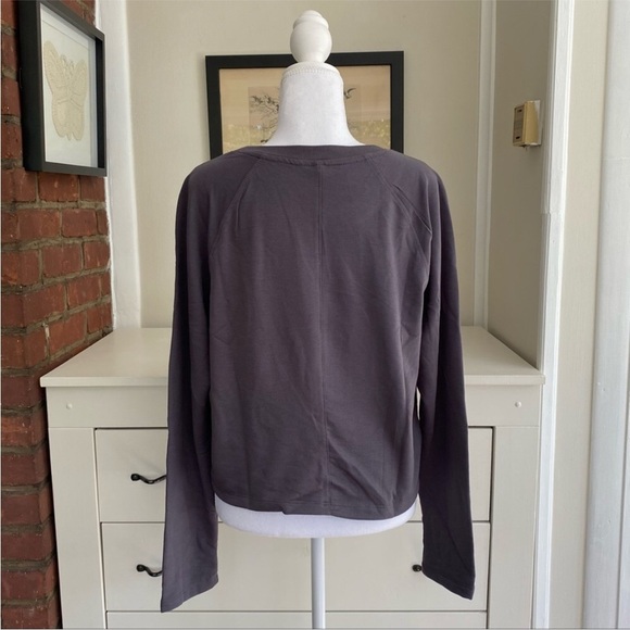 90 DEGREE BY REFLEX Terry Brushed High/Low Twist Front Top - Picture 3 of 14